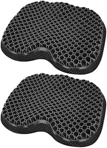 NEW-Vi Anti-Slip Kayak Seat Cushion - Waterproof Thicken Gel Boat Kayak Canoe Rowing Stadium Pad for Sit in Kayak Chair Kayak Accessories Equipment Gear for Fishing Kayak,Black 2pcs