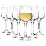 LAV 6X Clear 295ml Lal White Wine Glasses - Small Glass Red Rose Long Stem Cocktail Party Drinking Goblet Gift Set