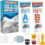 Porcelain Repair Kit, White Tile Repair Kit, Bathtub Repair Kit, Tub Repair Kit for Enamel, Fiberglass, Acrylic, Porcelain, Ceramic, Marble, Granite, Repair Chips, Dents, Cracks, Holes (Color Match)