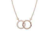 KOARRA 925 Sterling Silver Rose Gold Round Interlocked Necklace for Women - Friendship day gift for best friend - Rakhi Rakshabandhan Gift for Sister - Anniversary Birthday Gift - 925 Certificate