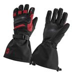 StrikerICE Defender Gloves, Waterproof Ice Fishing Gloves for Men, Insulated Leather Winter Gloves with Thinsulate, M, Black/Red