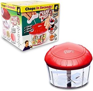 Crank Chop Food Chopper and Processor Deluxe with Japanese Blades - Chop Dice Puree Vegetables Onions Tomatoes Garlic Meats and Nuts in Just Seconds for Delicious Meals - Perfect for Homemade Salsa