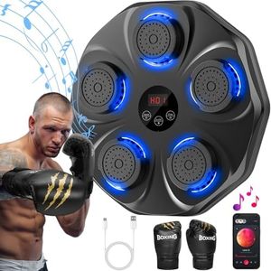 TGLLM Music Boxing Machine, Interactive Punching Trainer with Boxing Gloves, Large Size Wall Mounted Electronic Boxing Target for Adult Kids, 9 Modes & 9 Speeds