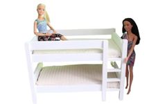 Furniture for Barbie Dolls House - Bunk Bed - Wood Effect - Scale 1:6 - Diorama