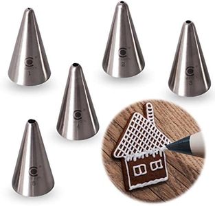 Cangool 5 Professional Stainless Steel Icing Tips (Size 1, 2, 3, 4, 5) for Cake, Cupcake, Biscuit Decorating