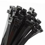 Armpow 14 inch Black Zip Ties Heavy Duty 100 PACK, 200 LBS Ultra Exclusive Strong Plastic Wire Ties, Large Cable Ties Extra Long Tie Wraps, Indoor and Outdoor UV Resistant