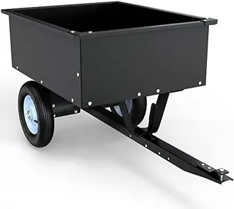 YITAMOTOR 350LB 8 Cubic Feet Steel Dump Cart ATV/UTV Trailer Tow Behind Lawn Black