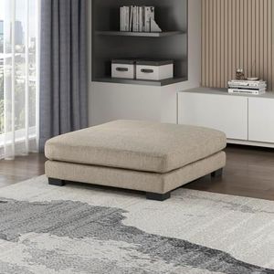Lexicon 45" Modern Ottoman, Textured Microfiber Square Ottoman, Living Room Foot Rest, Module for Sectional Sofa, Foot Stool for Living Room/Bedroom, Assembled, Brown