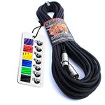 No Bull Nordell Music Gear' Premium XLR Cable (Black, 20m): Achieve a Clearer Audio Signal with Balanced Male to Female Microphone Lead, plus Cable Tie