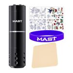 Mast Tattoo Machine Kit, A1 Wireless Rotary Pen Gun Kit with 1700mAh Battery & Digital Display, Practice Ballpoint Cartridge Needles for Beginner Play & Learn