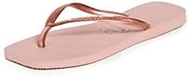 Havaianas Women's Slim Square Solid Flip Flops, Crocus Rose, 9