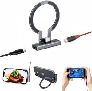 Wangacce Magnetic Charging Adapter Stand, Lightning to Type-C Converter Ring Holder, Desktop Phone Prop for Mobile Gaming & Binge-Watching, Aluminum Alloy (for Android)