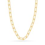 LeCalla 925 Sterling Silver Italian Gold-Plated BIG PaperClip Link Chain Necklace for Women 18 Inches