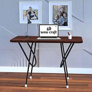 wow craft Multi-Purpose Foldable Study & Dining Table | 2-Seater Desk, Laptop Table | Matt Finish Engineered Wood, 2x3ft, FS Mango Brown