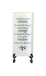 Lifeforce Glass The Serenity Prayer Inspirational Glass Plaque. Encouraging and Centering Words to Empower. Includes a Folding Easel White.