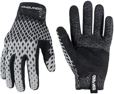 HANDLANDY Padded Baseball Batting Gloves for Men Adult, Grip Breathable Softball Batting Gloves (Black, XX-Large)