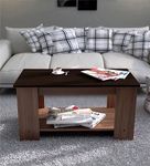 COUCH CULTURE Cocktail Engineered Wood Coffee Table | Center Table for Living Room |Tea Table, Coffee Table with Storage for Drawing Room and Office | Finish Color - Wenge|1 Year Warranty