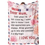 Gowelly Mum Gifts Blanket, Gifts for Mum on Her Birthday, Mum Gifts from Daughter Son, Christmas Day Gifts for Mum, Mummy Gifts, Dear Mum Throw Blanket, 60" * 50