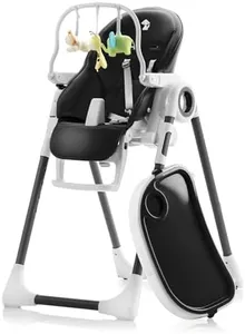 Sweety Fox Baby High Chair Adjustable to 7 Different Heights - Black Baby Chair - Silla para Comer de Bebe - Foldable High Chairs for Babies and Toddlers