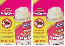 Johnsons Vet 4 Fleas Room Fogger Spray Twin Pack 100 ml, 2 count (Pack of 2)