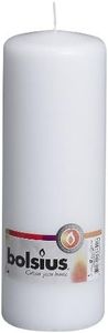 Bolsius Candele a pilastro lisce, colore bianco, set da 8 pezzi, candele decorative per la casa, lunghezza 75 ore, non profumate, per piante naturali, 20 x 7 cm
