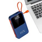 FLiX (Beetel) UltraCharge XPB-P45 20,000mAh 45W QC Power Delivery PPS Power Bank, in-Built Type C & Lightning USB Fast Charging Cables, LED for Charging Percentage with Amp and Volt Display (Blue)