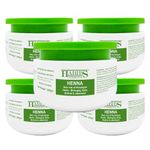 HABIBS COSMETICS Henna Mehendi Powder | Enriched with Bhringraj, Amla, Brahmi, Jatamansi | Natural Hair Coloring Mehendi Powder | For Men & Women | Pack of 5
