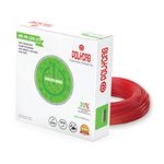 Polycab Eco-Friendly Greenwire PVC Insulated Copper Cable for Domestic & Industrial Connections Electric Wire (RED, 90m, 1sqmm)