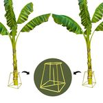 TrustBasket Banana Stand / Holder For Pooja - Gold | Metal Banana Tree/ Plant/ Stem Stand Holder |Banana Stand For Puja/ Religious & Other Ceremonies - Set of 4