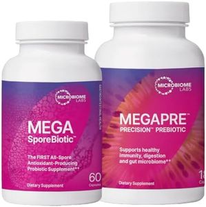 Microbiome Labs MegaSporeBiotic (60 Capsules) + MegaPre (180 Capsules) Probiotic Prebiotic Bundle - Spore-Based Probiotic with Prebiotic Fiber Supplement