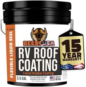 BEEST RV Roof Coating, 3.5 Gallon Temperature Reducing White RV Roof Sealant, Flexible Trailer Camper & Metal Roof Coating & RV Sealant, Liquid Rubber RV Roof Sealant Waterproof, EPDM, TPO Roof Sealer