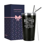 ELEGANTPARK Retirement Gifts for Women Men 2024 Coffee Insulated Tumbler with Straw Retired Gifts for Friends Dad Mom Uncle Coworkers Retired Teacher Retirement Gifts Tumbler Travel Mug Black 20 OZ