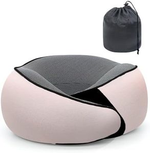 Neck Pillow Travel Head Rest, Memory Foam Comfortable & Breathable Soft U Shaped Pillows for Travel Airplane,Business Trip Neck and Shoulder Support with Luxury Bag,3D Contoured Washable Cover (Pink)