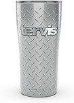 Tervis 1277443 Tervis Diamond Plate Stainless Steel Tumbler with Clear and Black Hammer Lid 20oz, Silver