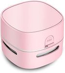 ODISTAR- Desk Vacuum, Desktop Vacuum Cleaner, Mini Table Dust Sweeper Energy Saving, High Endurance Up to 400 Mins, 360º Rotatable Design for Keyboard/Home/School/Office (Pink)