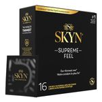 SKYN Supreme Feel Condoms - 16 Count - Lubricated Latex-Free Condoms, Our Thinnest Ever for a Natural, Smooth Fit
