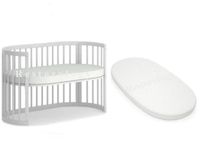 Restorology Stokke Oval Cot Mattress - Made to perfectly fit the Boori Oasis Oval Cot | Extra Thick Foam | Removable Washable Zip Cover (Size : 122 x 68 x 10 cm) Made In UK,(BAH - 777)