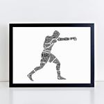 Personalised Male Boxer Word Art Print - Boxing Themed Gifts For Boys - A5, A4 Prints & Framed