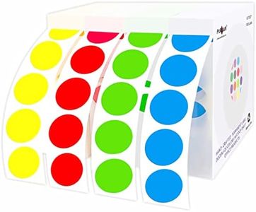 PARLAIM 4000PCS 1/2" Inch Round Color Code Dot Stickers, 0.5 inch Circle Label Dispenser Box for Office, Home Toddlers Learning (Light Green Red Yellow Blue)
