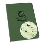 Rite In The Rain Waterproof Field Flex Memo Notepad Green Perfect Bound Green Paper 112 pages 56 Sheets Imp & Metric Rulers Conversion table & Map Scale 3½ X 5- Inch Resists Oil & Grease Mud & Grime