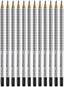 Faber-Castell Grip Graphite EcoPencils with Eraser - 12 Count - No. 2.5 Multi, 8 mm