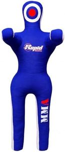 Rapid Mart 6FT Grappling Dummy for MMA, BJJ & Wrestling – Unfilled Jiu Jitsu Training Dummy with Moveable Arms & Legs – Practice Dummy for Kids & Adults (Blue-White)