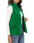 Xeoxarel Fleece Vest for Women, Multi-Pockets Lightweight Sleeveless Classic Fit Outerwear Casual Forest Green S