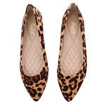 Holibanna Leopard Print Ballet Flat Shoes Women Classic Pointed Low Heel Mules Comfortable Wedding Party Shoe