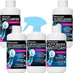 Pro-Kleen Hot Tub Starter Kit - Hot Tub Anti-foam 1L, Hot Tub and Whirlpool Complete System Flush 1L, Hot Tub and Spa Surface Cleaner 1L, Spa Clarifier 1L & Filter Cleaner 1L