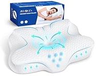 zibroges Cervical Memory Foam Pillow - Cervical Pillow for Neck Head Shoulder Pain Relief Sleeping Supports Your Head, Cooling Contoured Neck Bed Pillow for Side, Back and Stomach Sleepers