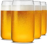 PrimeWorld 540ml Set of 4 pcs Drinking Glass, Beer Glass Can Shaped Glass Cups, Tumbler for Cold Coffee, Smoothies, Juice, Soda, Any Drink and Any Occasion