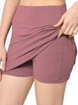 Mehrang Skirt with Shorts for Women's & Girl's Solid High Waist Flared Skater Short Mini Skirt (M, Moove)