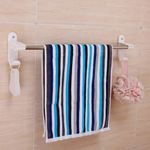 CLAPONE Towel Holder Self Adhesive Bathroom Towel Bar- Stainless Steel Bath Wall Shelf Rack Hanging Towel Stick On Sticky Hanger Contemporary Style, NO Drilling, (Single Rod)