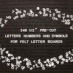 Felt Letter Board Letters Only - 246 1/2" White Plastic Letters Numbers and Symbols For Changeable Message Board, Baby Announcement Sign, Menu Boards & Word Board Accessories (Pre-Cut)